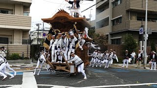 堺市だんじり祭り　津久野地区だんじり　津久野駅前周回コース　西組（２０１８年１０月６日）－１