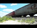 cn 2532 and gtw 5945 head westbound in winnipeg manitoba