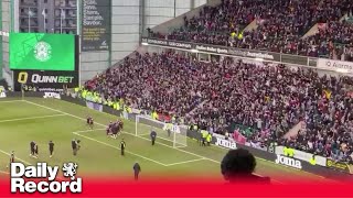 Hearts celebrate 3-0 Scottish Cup victory with fans at Easter Road