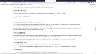 Code chunks in R Markdown