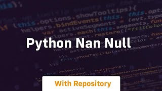 python nan null