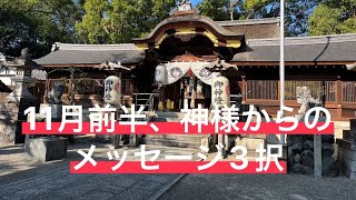 11月前半、神様からのメッセージ3択