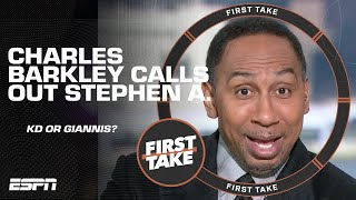 Charles Barkley calls out Stephen A. on his comments about Kevin Durant 🤣 👀 | First Take