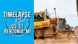 Road Construction Timelapse | US 31 Benzonia, MI