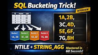 🔥SQL NTILE(4) Trick | STRING_AGG | #dataanalyst #datascience #sql #interview #sqlinterviewquestions