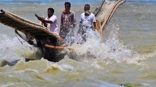 চাঁদপুরে তিন নদীর মোহনায় বিশাল ঢেউ ও প্রবল ম্রোতের সাথে লড়াই করে মাছ ধরছে জেলেরা | monster waves