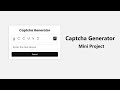 Captcha Generator Using Html Css Javascript | Mini Project