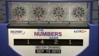 Midday Numbers Game Drawing: Tuesday, September 15, 2015