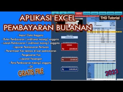 Aplikasi Excel Pembayaran Iuran Bulanan Full Conditional - YouTube