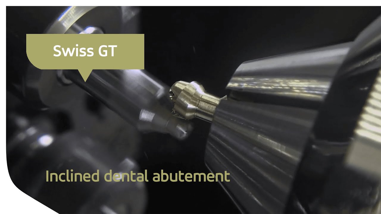 Tornos Swiss GT 26 B - Inclined Dental Abutement - YouTube