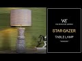 Star Gazer Ceramic Table Lamp | White Teak