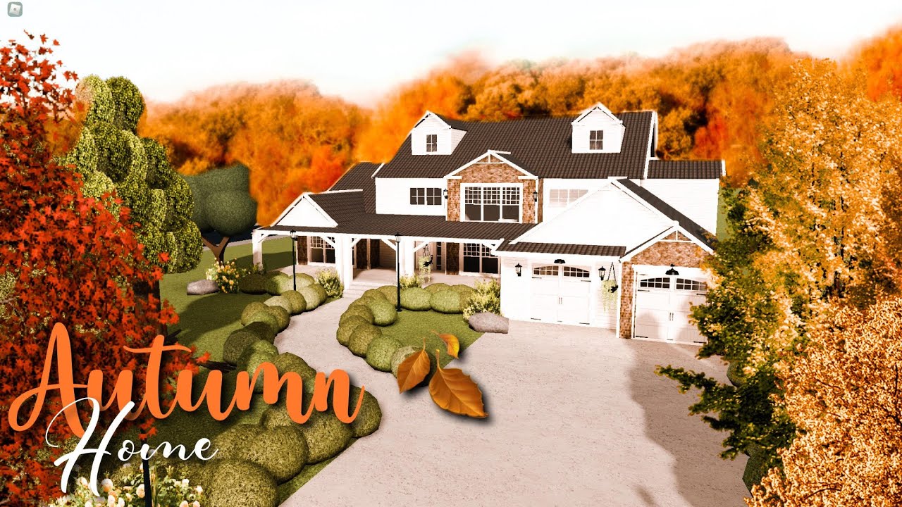 Fall Suburban Home Bloxburg Speedbuild - YouTube