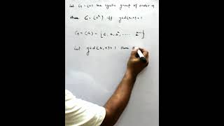 Let G be cyclic group of order n then a_k is generator of G if gcd(k, n)=1