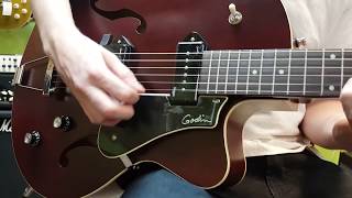 Godin 5th Avenue Kingpin II Burgundy Acoustic-Electric guitar demo at Basone Guitar Shop