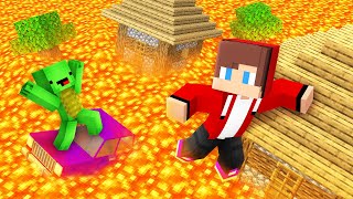 JJ and Mikey But Floor is LAVA in Minecraft ! - Maizen
