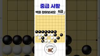 사활 바둑 묘수 - 실전 사활!! 백을 잡는 수가 있다? (6급) #바둑 #사활 #묘수 #shots