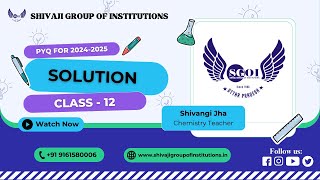 CLASS 12th U.P. BOARD | SOLUTION (ENGLISH) | CHEMISTRY |  SHIVANGI JHA | PYQ | BOARD EXAM 2024-2025