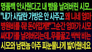 【실화사연】명품백 안사줬다고 내 뺨을 날리는 시모...내 가방은 안사주고 왜 니네 엄마 병원비를 줘! 돈아깝게~그순간 엄마가 시모싸대기를 날려버리는데..참교육 합니다