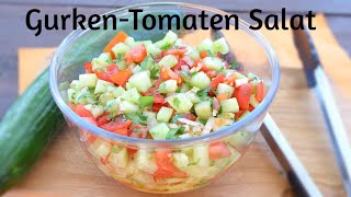 Schnell und lecker, Gurken-Tomaten Salat, ich liebe einfache Rezepte 😁🍽