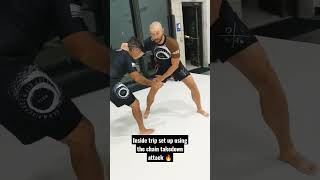 BJJ Inside trip set up | using the chain takedown attack | more setups in our other videos! 🔥#shorts