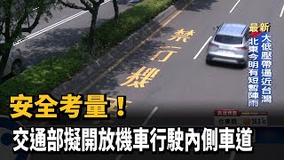 安全考量！ 交通部擬開放機車行駛內側車道－民視台語新聞