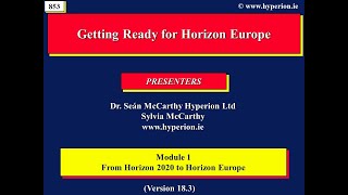 Getting Ready for Horizon Europe