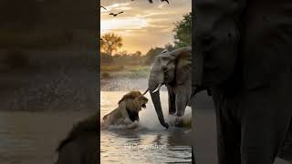 Lion vs Buffalo Fight | Aggressive Battle in the Wild #wildlifefight  #animals #wildlife