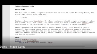 JAVA - Lesson #48 - Magic Dates Demo