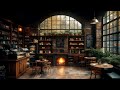 cozy autumn coffee shop perfect soft jazz music w rain u0026 fire sounds for study focus u0026 relax