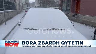 Bora zbardh qytetin, temperaturat disa gradë nën zero në Korçë