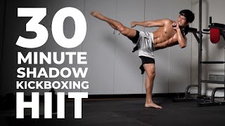 30 MIN SHADOW KICKBOXING HIIT FOR FAT LOSS / ABS (MINIMAL EQUIPMENT!)