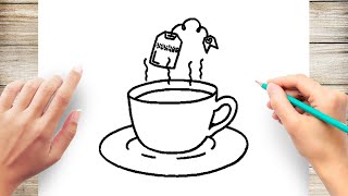 How to Draw Tea Cup And Saucer