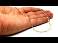 14k Yellow Gold Sparkle Chain Necklace, 1.5mm