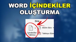 WORD İÇİNDEKİLER OLUŞTURMA - 1 DAKİKADA