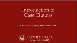 Introduction to Case Citators