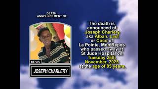 Joseph Charlery ~ Short Obituary