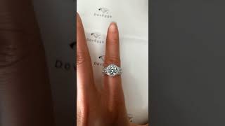 Doveggs round halo moissanite engagement ring