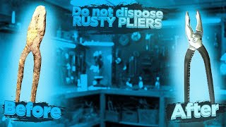 Do not dispose RUSTY PLIERS, restoration, vintage tools restoring