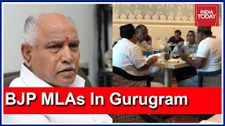 Karnataka Poaching Politics : BS Yeddyurappa With 104 BJP MLAs Inside Gurugram Resort