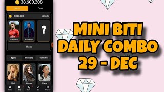 Mini Biti Coin Daily Combo 29 December 2024 |  Today Mini Biti Coin Daily Combo | AGP