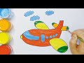 儿童简笔画−如何画飞机，给画涂颜色？how to draw an airplane happydrawing