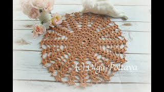 How to Crochet Simple Doily, Aunt Lydia's Cotton Thread Size 3, Crochet Video Tutorial