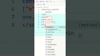 JavaScript Tutorial for Beginners / JavaScript learn / array unshift method tag