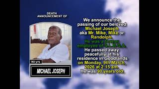 Michael Joseph ~ Short Obituary