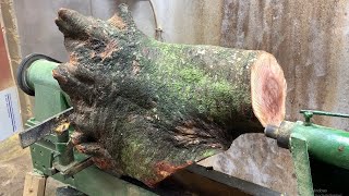 Great Idea For A Piece of Wood - Turn a Tree Stump into a Beautiful Work on a Wood lathe