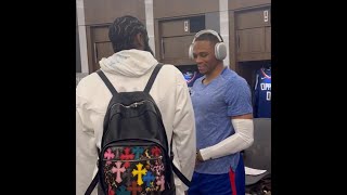 James Harden reunites with Russell Westbrook in Clippers locker room after trade