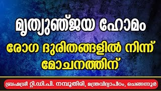 മൃത്യുഞ്ജയഹോമം - രോഗ ദുരിതങ്ങളിൽ നിന്ന് മോചനം നേടാൻ