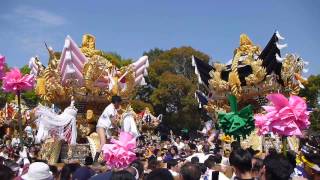 曽根天満宮　国恩祭　宵宮　高須　北之町　境内　屋台練り　その１