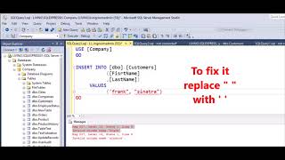 MSSQL - Fix Error - Invalid column name