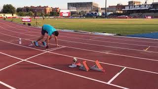 BRUNO HORTELANO Técnica de Salida de tacos y aceleración (200m 20.04 PB)